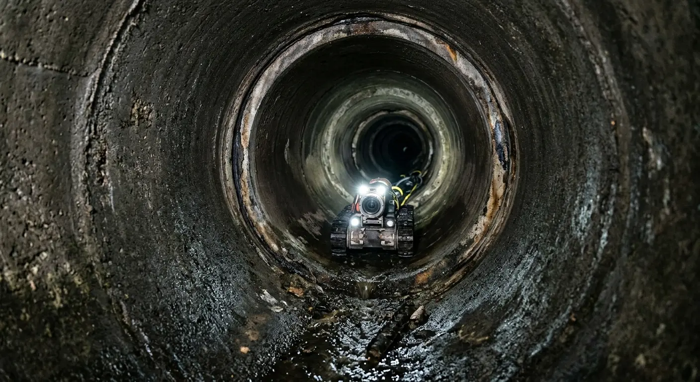 Robotic sewer camera inspecting pipe interior for Sewer Line Cleaning in Shepherdsville